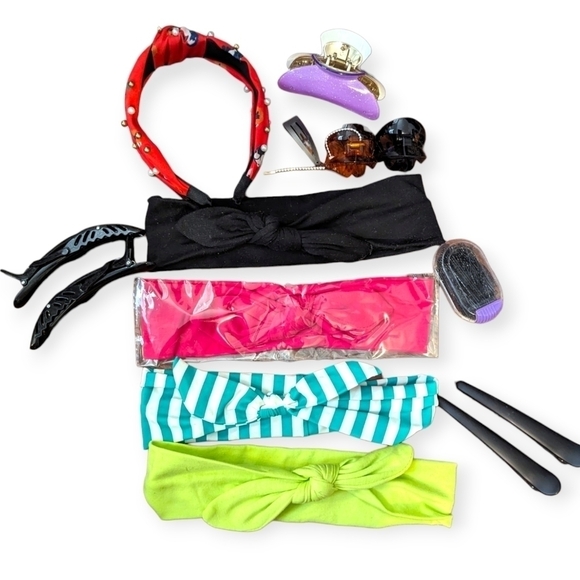 Bundle of Hair Accessories Headbands Clips Bobbypins, Top Knot Headbandd, Claws - Picture 8 of 9